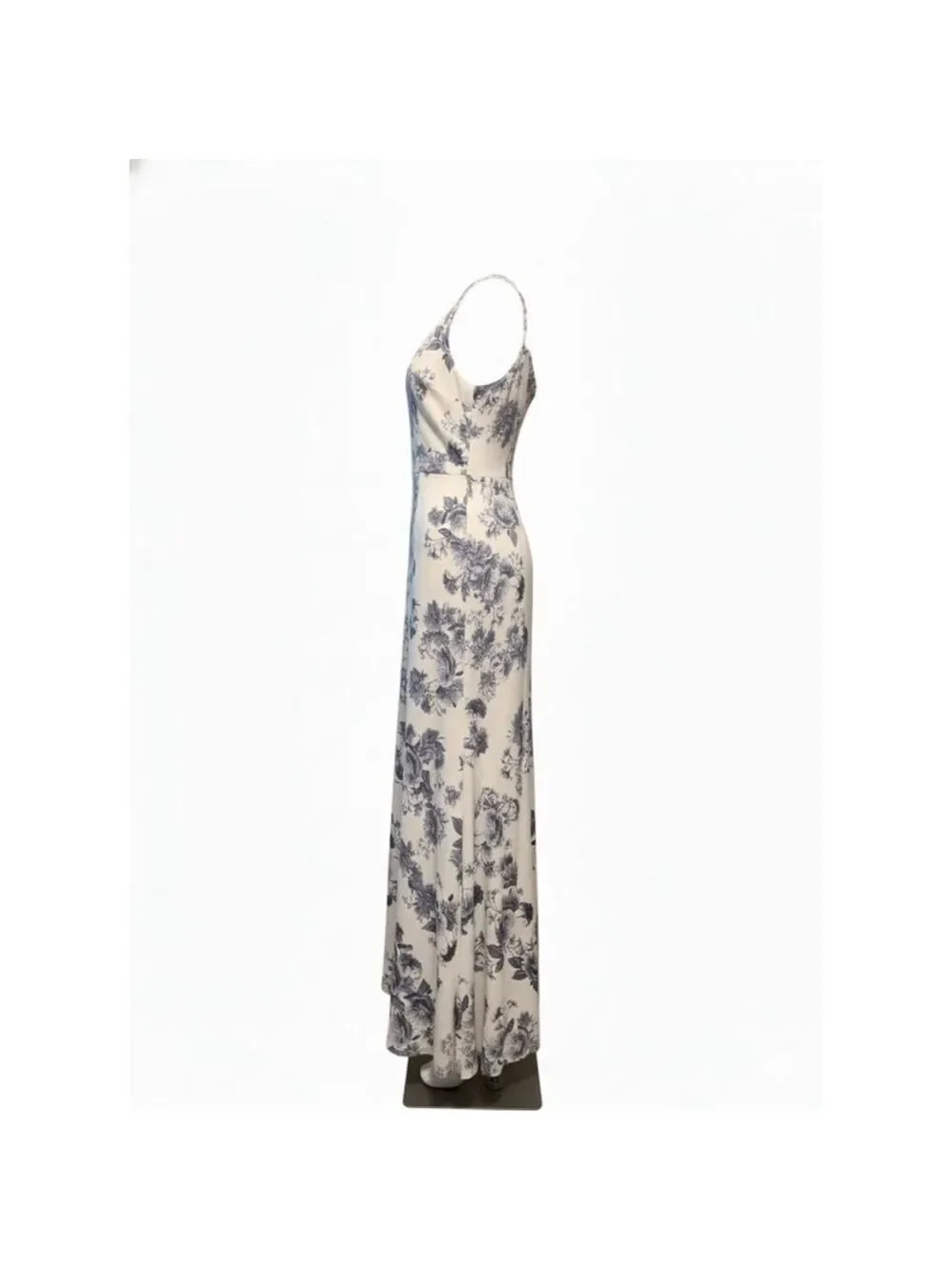 B Smart Juniors 9 Beige Blue Floral Maxi Dress - Picture 7 of 10